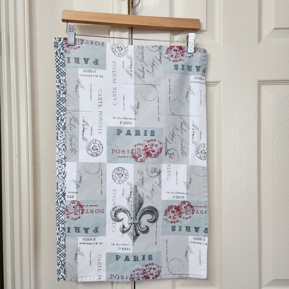 UNAVAILABLE Paris Postcard Fleur-de-lis Kitchen Towel